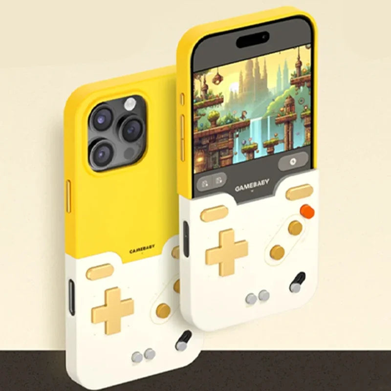 Coque de téléphone Rétro Gaming – Anti-choc, Mini Console Jouable, iPhone 16–17